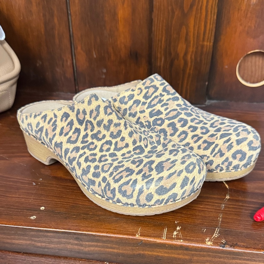 Dansko Leopard Print Mules